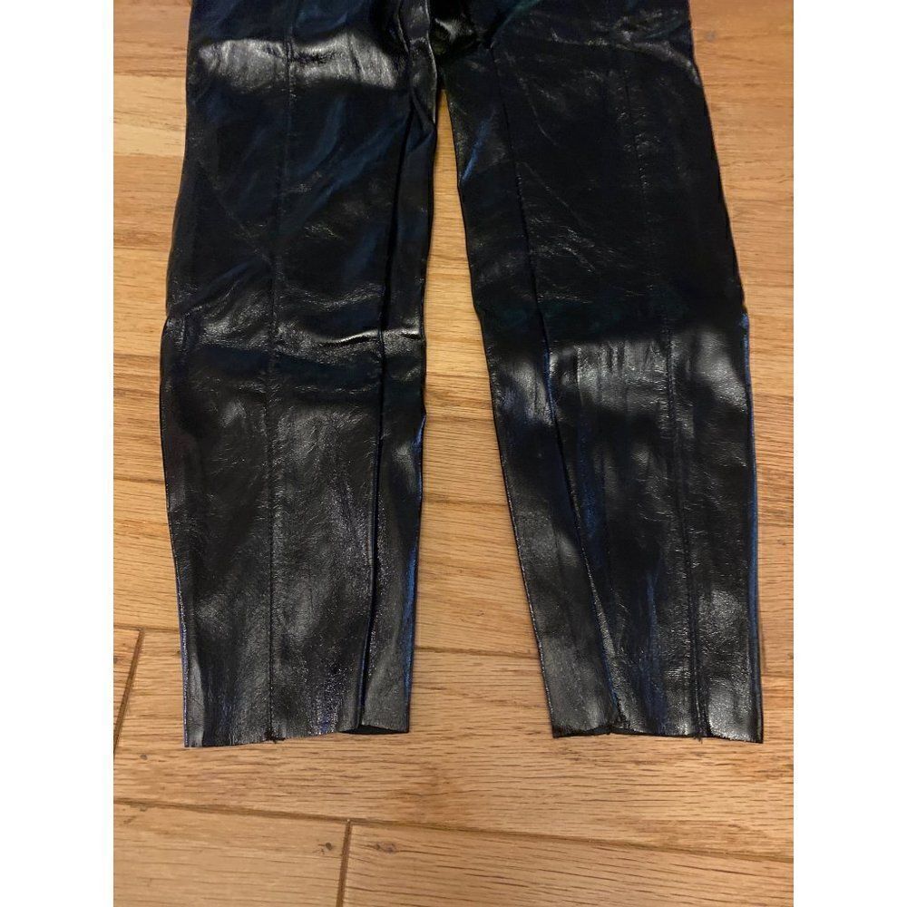 ASOS, women’s black faux leather high rise skinny pants with side zip sz 6 - Picture 2 of 10